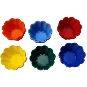 24 Piece Flower-Shaped Silicone Cupcake Cups Set Reusable Multiple Colors